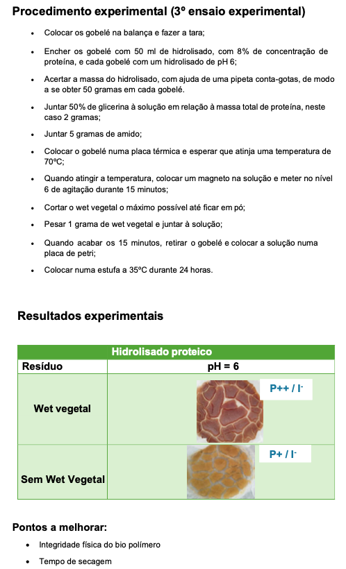 2.ª reformulação dos ensaios experimentais nos laboratórios do CTICe